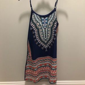 Silk multicolored slip dress, size small